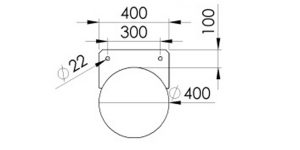 Måttskiss på Ø400mm rörponton