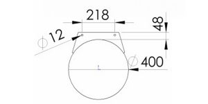 Måttskiss på Ø400mm rörponton