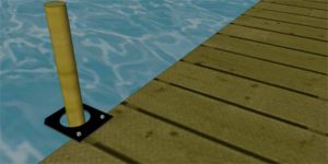 Bild på principskiss för montering av polyetenhylsa, stolphållare för pålankare alt skruvpåle