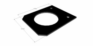 Bild på polyetenhylsa, stolphållare med måttangivelser