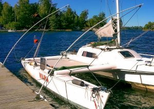 Bild på mooring whips som passar alla båtar. Här med en katamaran