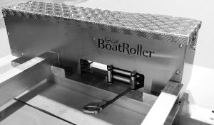 Batterilåda för EasyBoatRoller båtslip i närbild