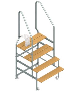 3D-bild av trappa med 4 steg, den högre trappan för din båtslip