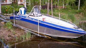 Easyboatroller båtslip vr700 med en bakvänd Silver Beaver