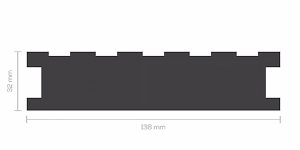 Måttskiss på däcksplanka 32x138mm