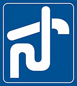 Närbild på logga för Albin Groups skylt sugtömningsstation, mottagningsanordning