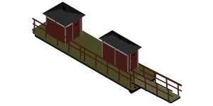 3D-bild på RTI™ WC-Maja flytbrygga med toalett