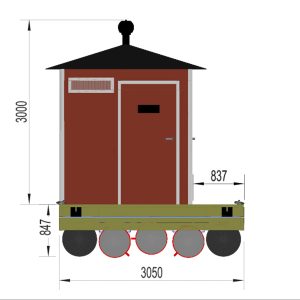 Måttskiss på en RTI™ WC-Maja