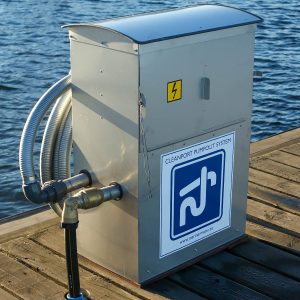 Närbild på Cleanport pump-out mottagningsanordning