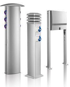 Bild på hela serien av Tallykey elstolpar