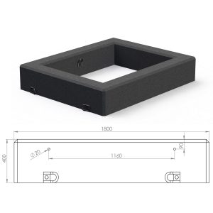 Bild på landfäste AP90 SL med måttangivelser