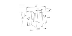 Bild på förankringsfäste AV30 med måttangivelser