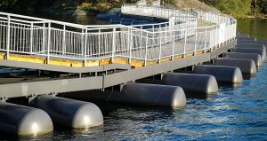 Miljövänlig stålponton gc-bro Tollare bro marina.