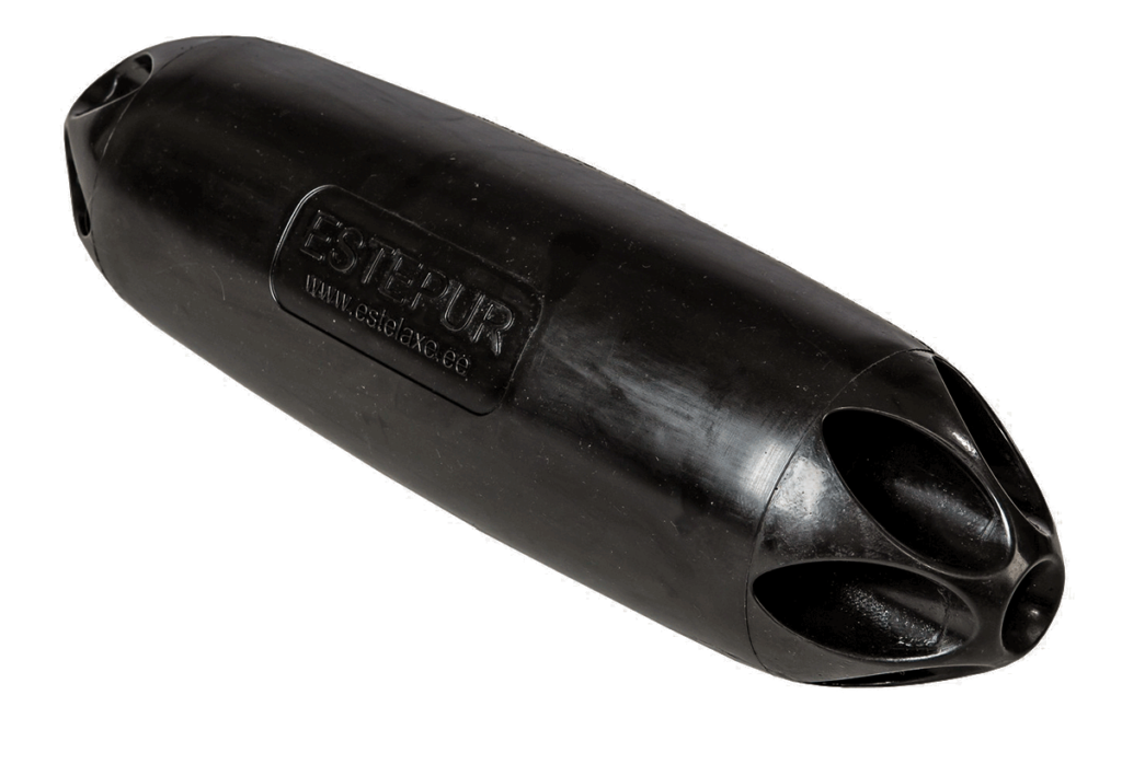 Formgjuten fendert från Estepur i elastomermaterial för båt-till-brygga-skydd