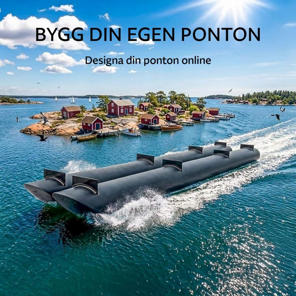 HD-polyeten rörpontoner från AlfaBryggan i Stockholms skärgård – bygg din egen ponton, flytbrygga eller bastuflotte